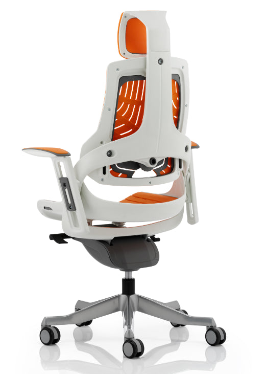 Zure Elastomer Orange Gel Ergonomic Office Chair - Optional Headrest