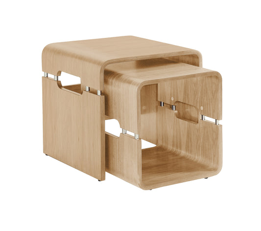 Stylish Oak Veneer Nest of Tables - JF706