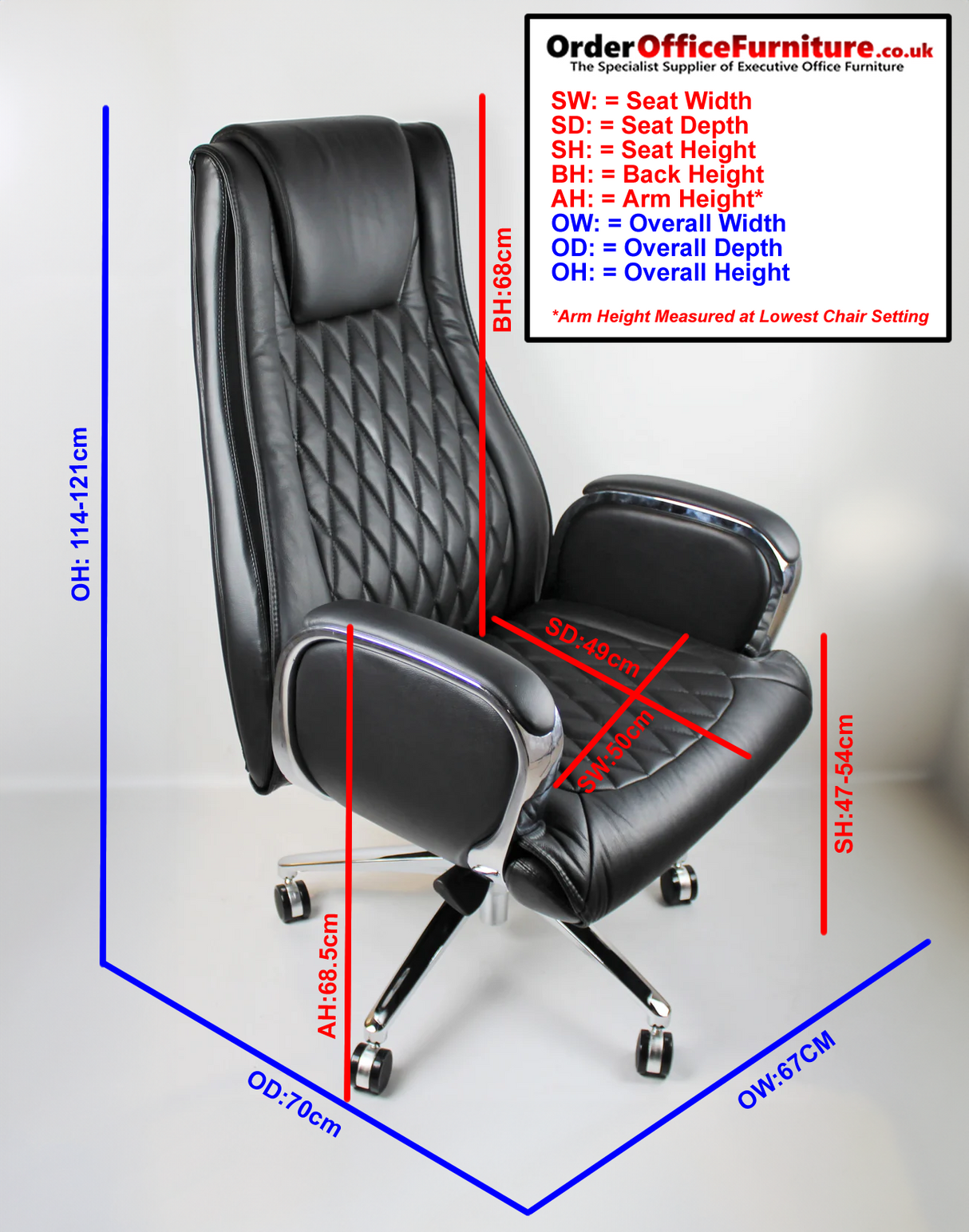Light Brown Leather Executive Office Chair - CHA-1202A