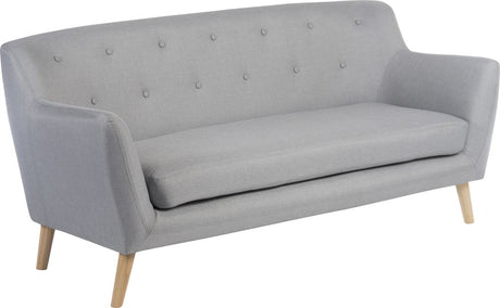 Classy Grey Fabric Sofa with Wooden Legs - One, Two or Three Seat Available - SKANDI