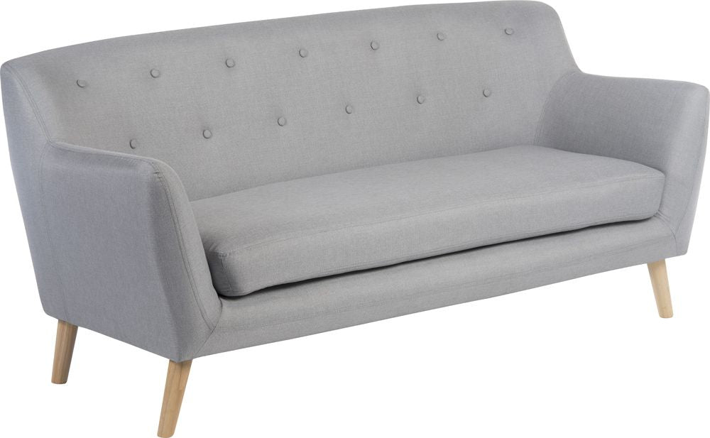 Classy Grey Fabric Sofa with Wooden Legs - One, Two or Three Seat Available