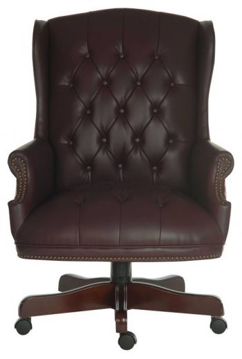 Traditional Chesterfield Leather Executive Chair - Burgundy or Green Option - CHAIRMAN