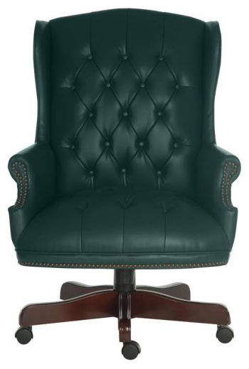 Traditional Chesterfield Leather Executive Chair - Burgundy or Green Option - CHAIRMAN
