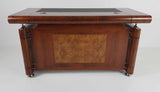 Small Medium Oak Executive Office Desk with Pedestal - 1861