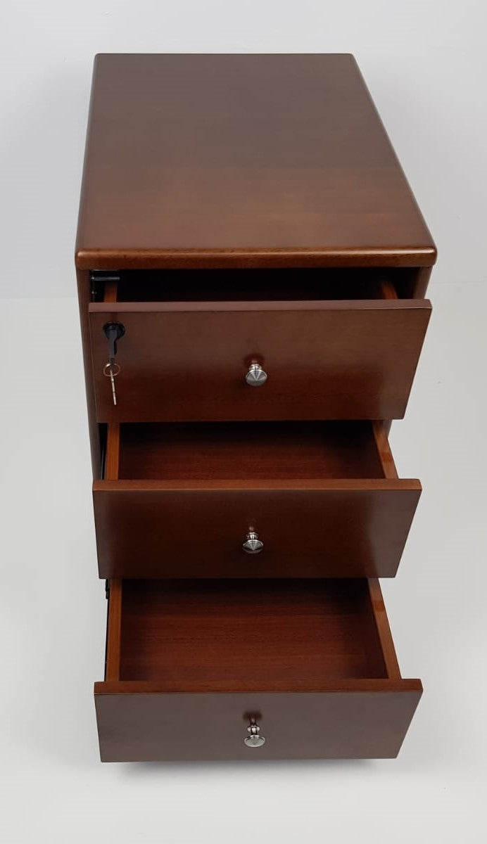 Light Walnut Real Wood Veneer Executive Desk With Roll Top - 1600mm, 1800mm or 2000mm - 1861