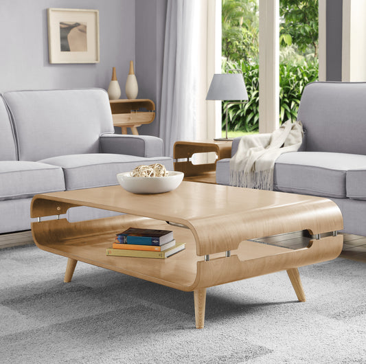 Oak Veneer with Ash Wooden Leg Coffee Table - 1180mm - JF703