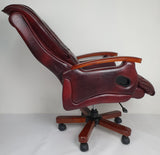 Luxury Burgundy Leather Executive Office Chair - A302