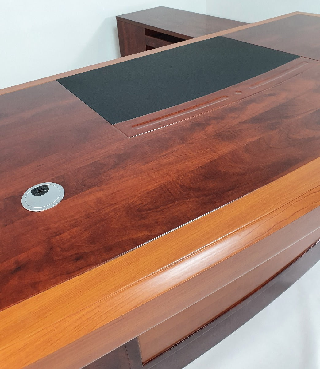 Executive Desk In Two Tone Mahogany & Walnut Finish - 2000mm - 1862