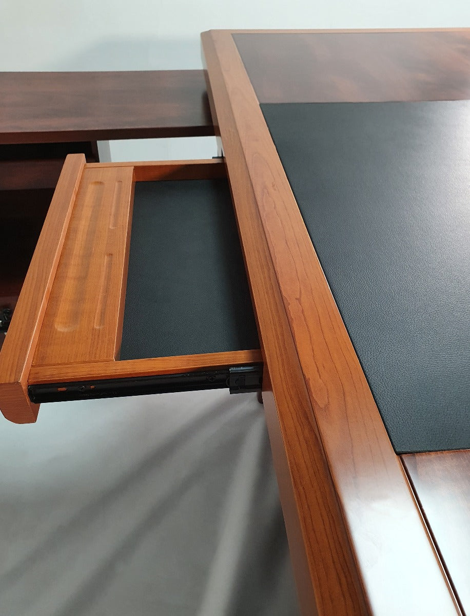 Executive Desk In Two Tone Mahogany & Walnut Finish - 2000mm - 1862