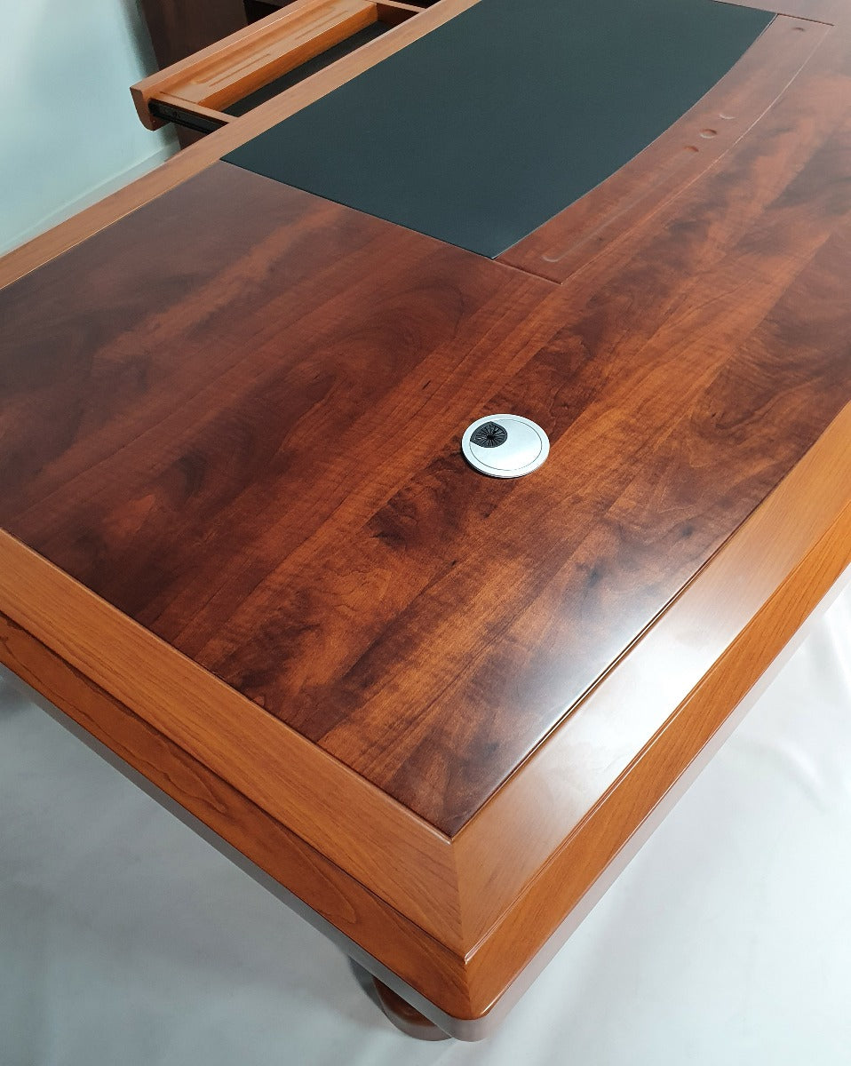 Executive Desk In Two Tone Mahogany & Walnut Finish - 2000mm - 1862