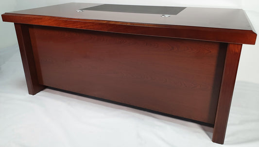 Walnut Real Wood Veneer Executive Desk with Pedestal and Return - 1800mm - BSE181