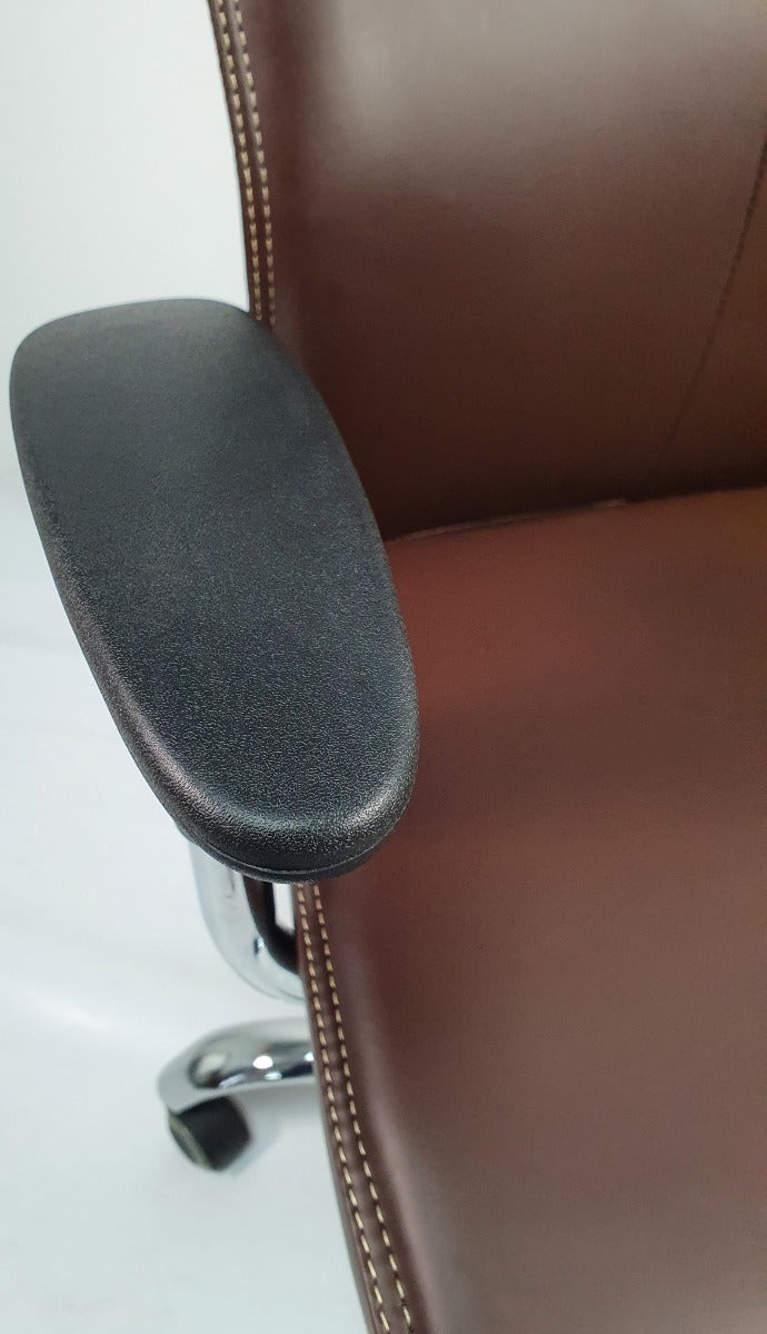 Executive Dark Brown Leather Office Chair - HB-020-BWN