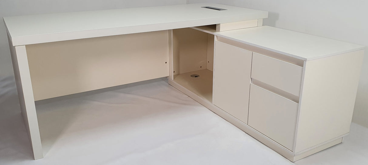 Quality Executive Office Corner Desk in Ivory - 1800mm