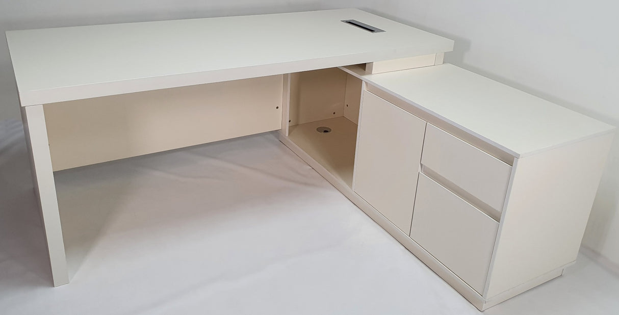 Quality Executive Office Corner Desk in Ivory - 1800mm
