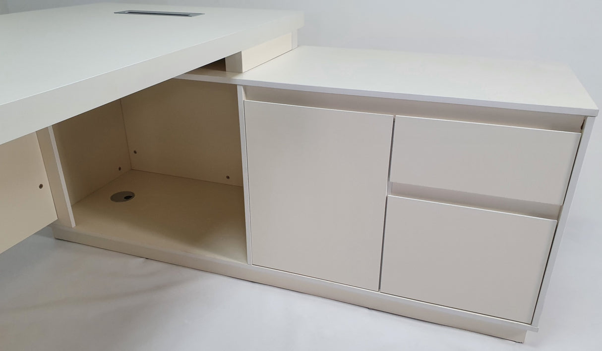 Quality Executive Office Corner Desk in Ivory - 1800mm