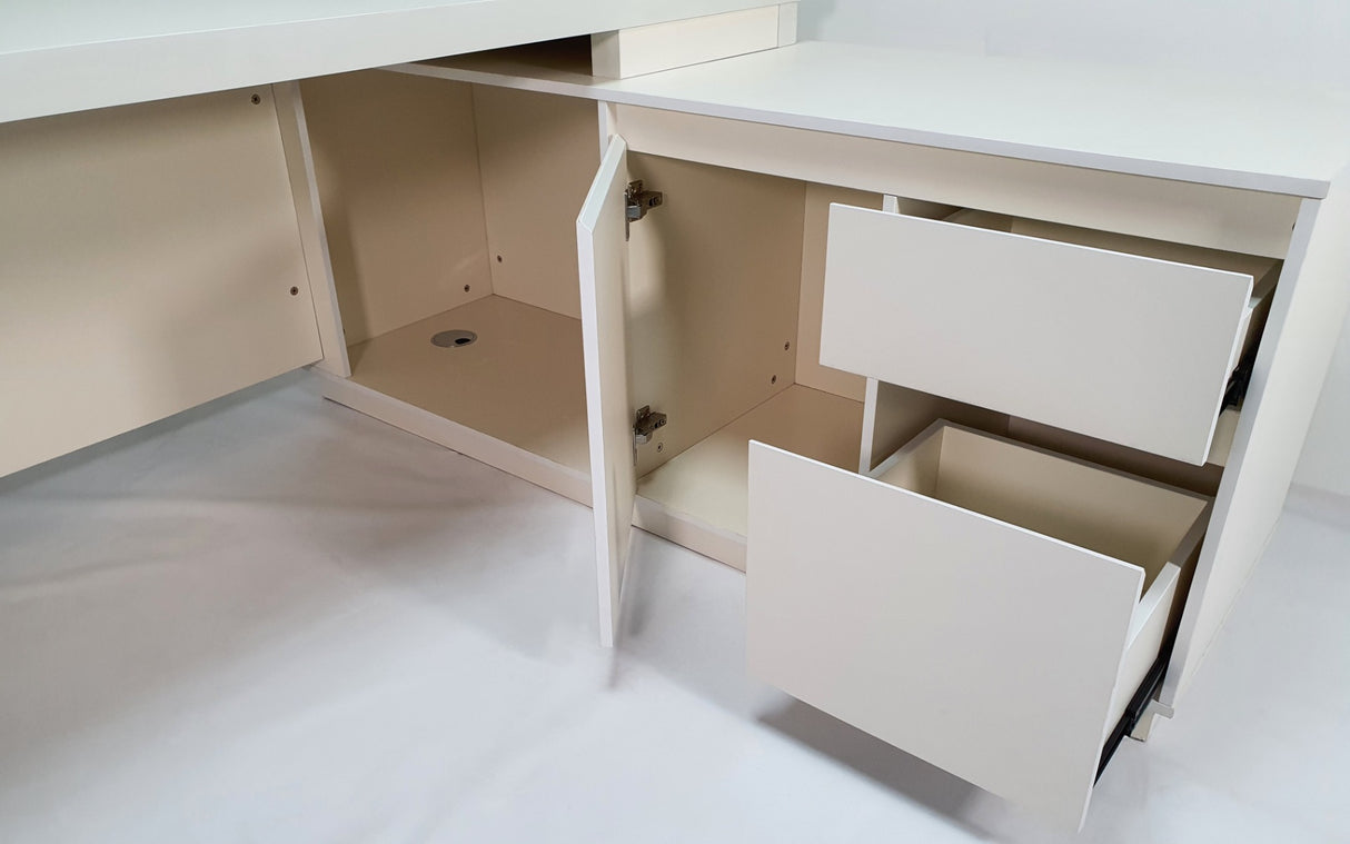 Quality Executive Office Corner Desk in Ivory - 1800mm