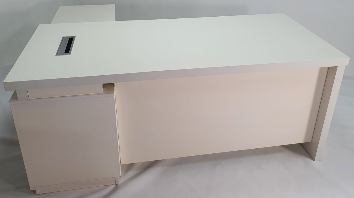 Quality Executive Office Corner Desk in Ivory - 1800mm