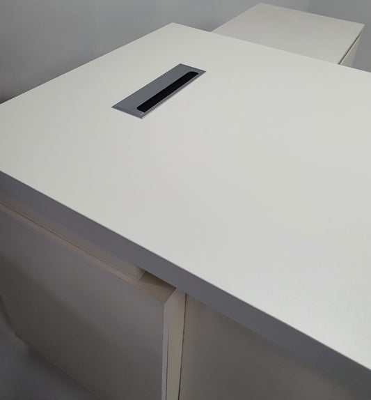 Quality Executive Office Corner Desk in Ivory - 1800mm