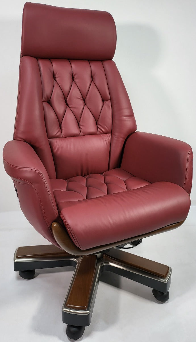 Burgundy Leather Luxury Executive Office Chair - YS1505A