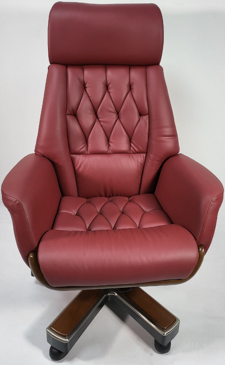 Burgundy Leather Luxury Executive Office Chair - YS1505A