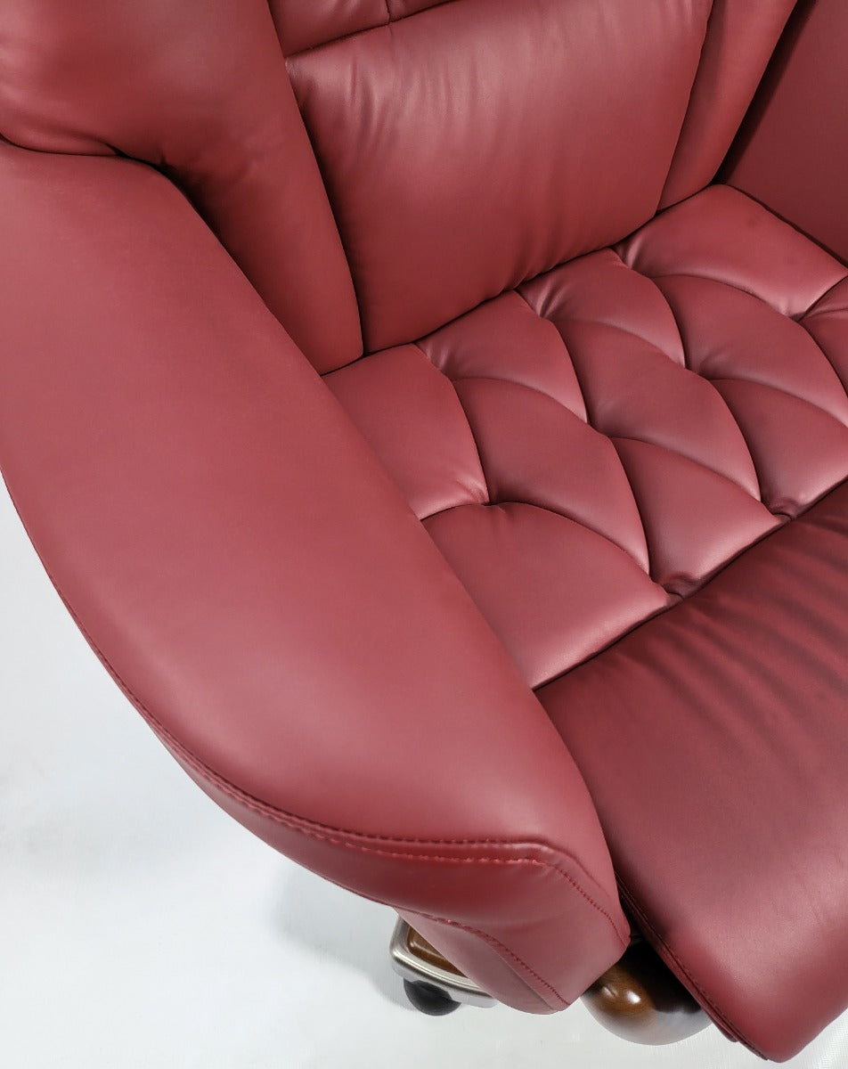 Burgundy Leather Luxury Executive Office Chair - YS1505A