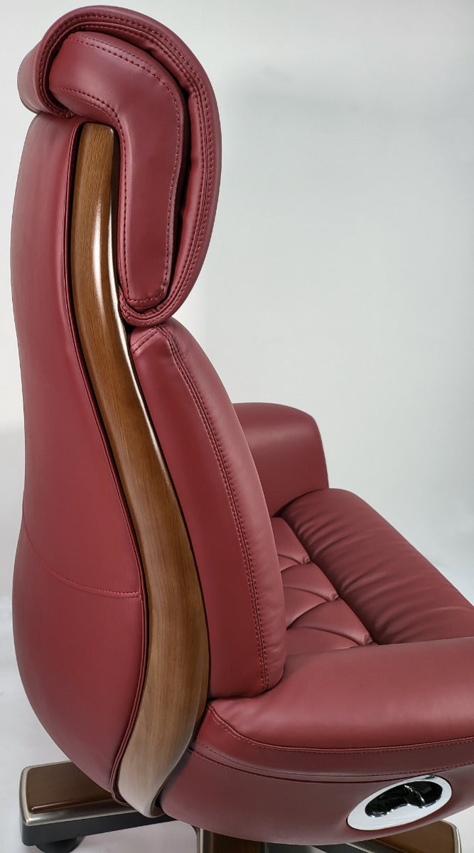 Burgundy Leather Luxury Executive Office Chair - YS1505A