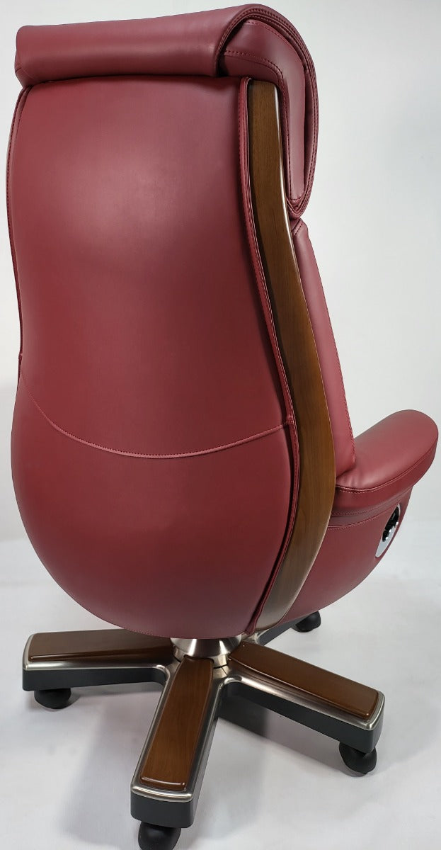 Burgundy Leather Luxury Executive Office Chair - YS1505A