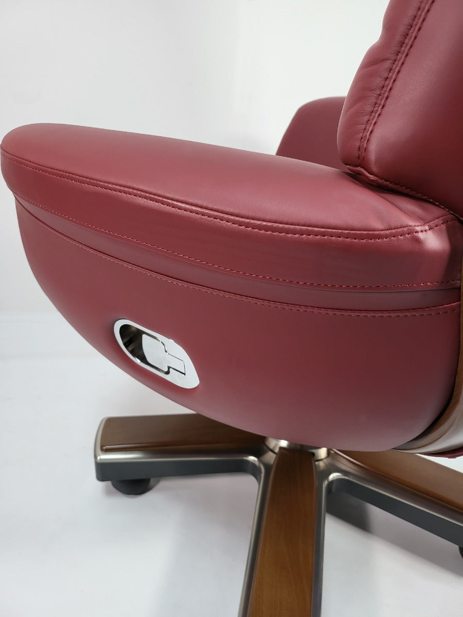 Burgundy Leather Luxury Executive Office Chair - YS1505A