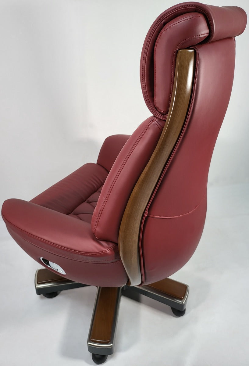 Burgundy Leather Luxury Executive Office Chair - YS1505A