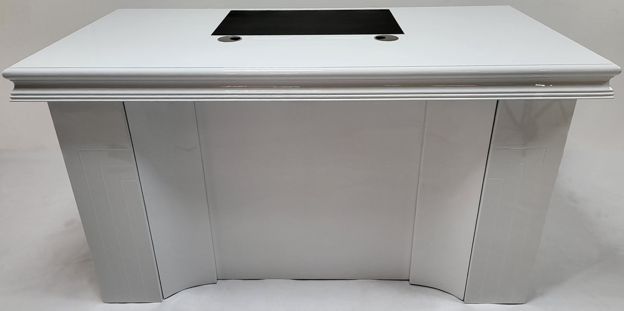 Executive Home Office Desk In White Gloss - 1400mm - UBA141