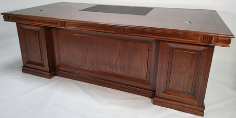 Stunning Large Real Light Walnut Veneer Executive Office Desk - 2000mm - JN1001
