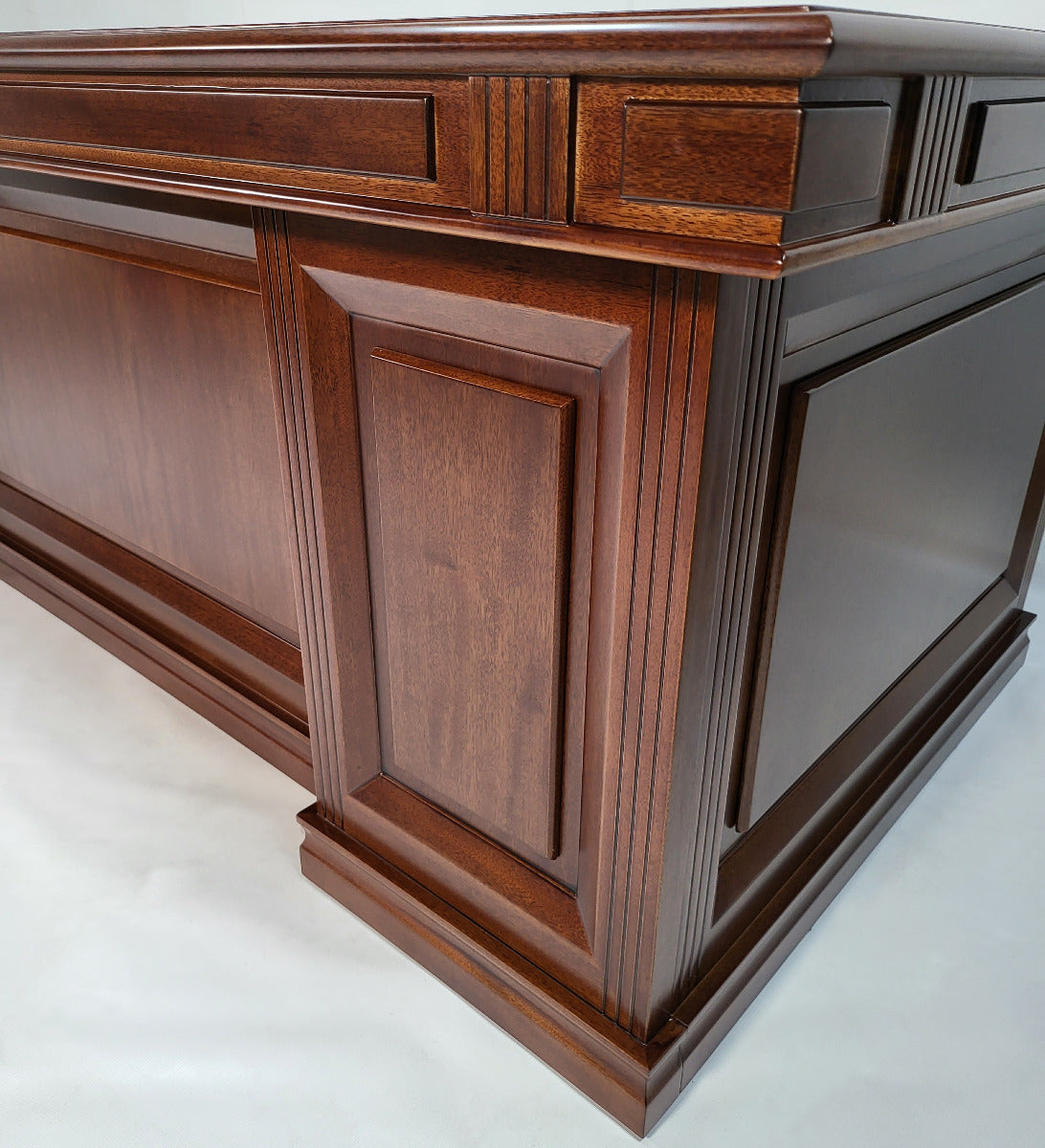 Stunning Large Real Light Walnut Veneer Executive Office Desk - JN1001