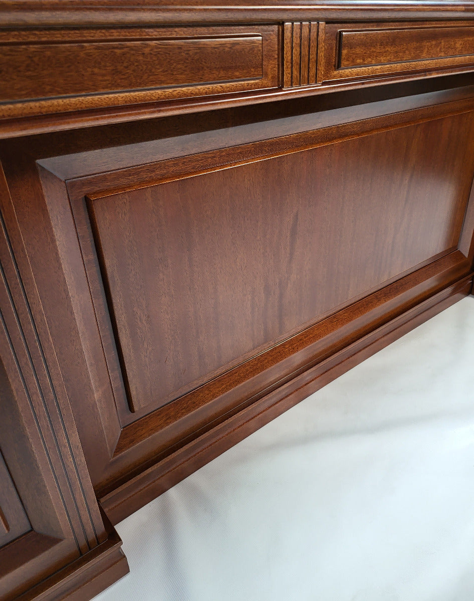 Stunning Large Real Light Walnut Veneer Executive Office Desk - 2000mm - JN1001