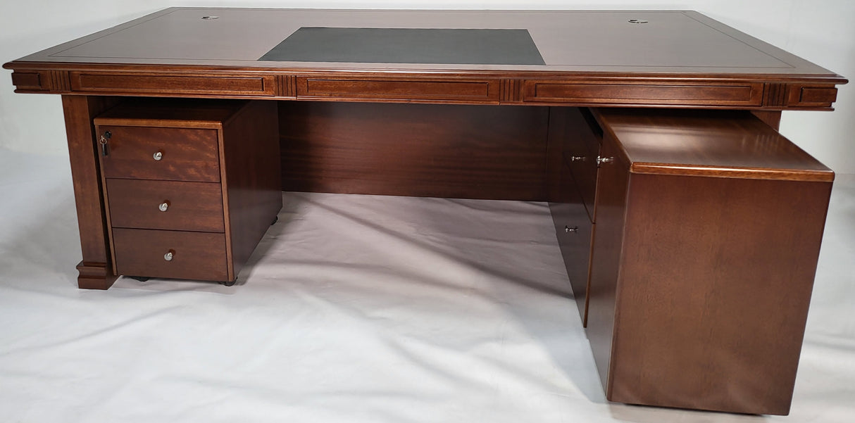 Stunning Large Real Light Walnut Veneer Executive Office Desk - 2000mm - JN1001