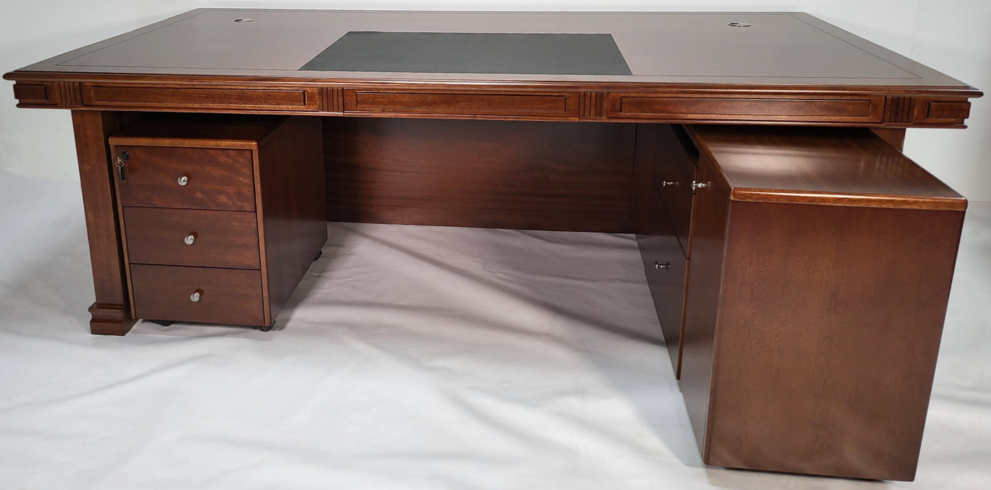 Stunning Large Real Light Walnut Veneer Executive Office Desk - 2000mm - JN1001