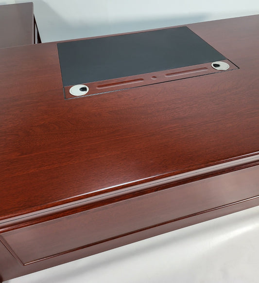 Mahogany Executive Office Desk with Pedestal and Return - 1600mm or 1800mm - 1830