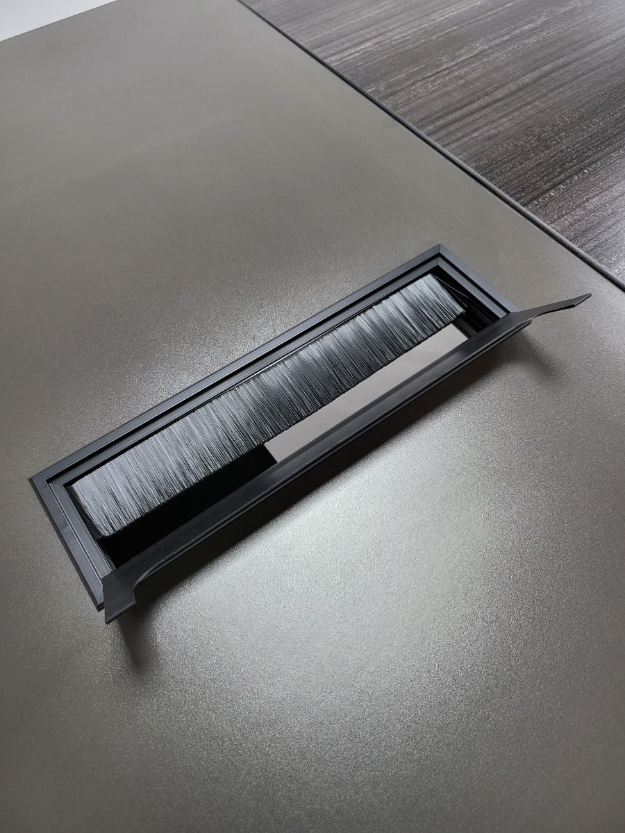 Large Modern Grey Oak Executive Office Desk with Built in Storage - 2400mm - LX-D04