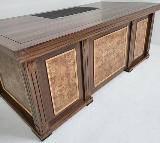 Light Oak Executive Office Desk with Pedestal & Return - 2000mm - KW19