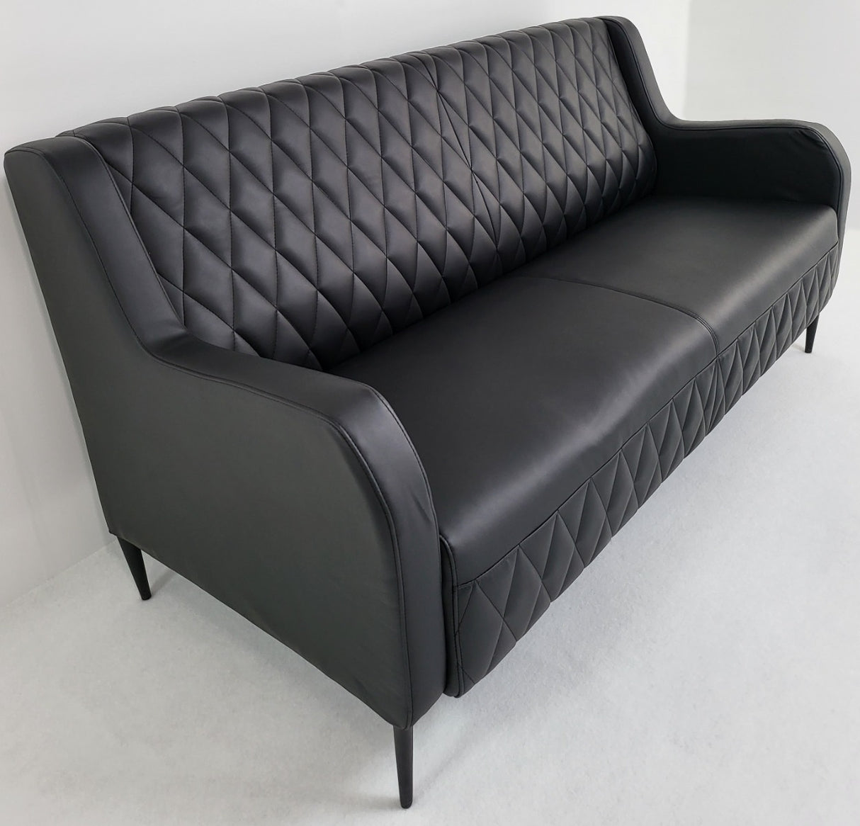 Modern Black Leather Executive Sofa - 1 & 3 Seat Available - F168