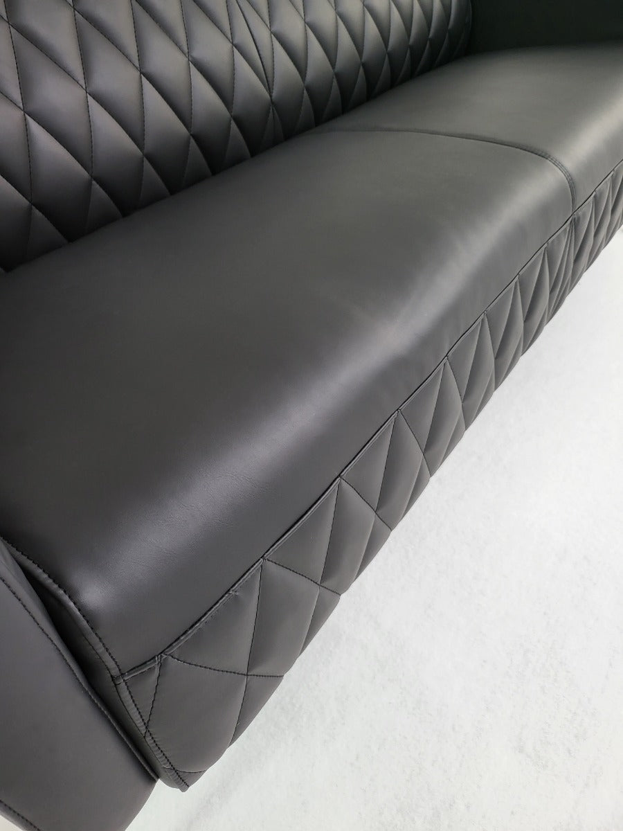 Modern Black Leather Executive Sofa - 1 & 3 Seat Available - F168