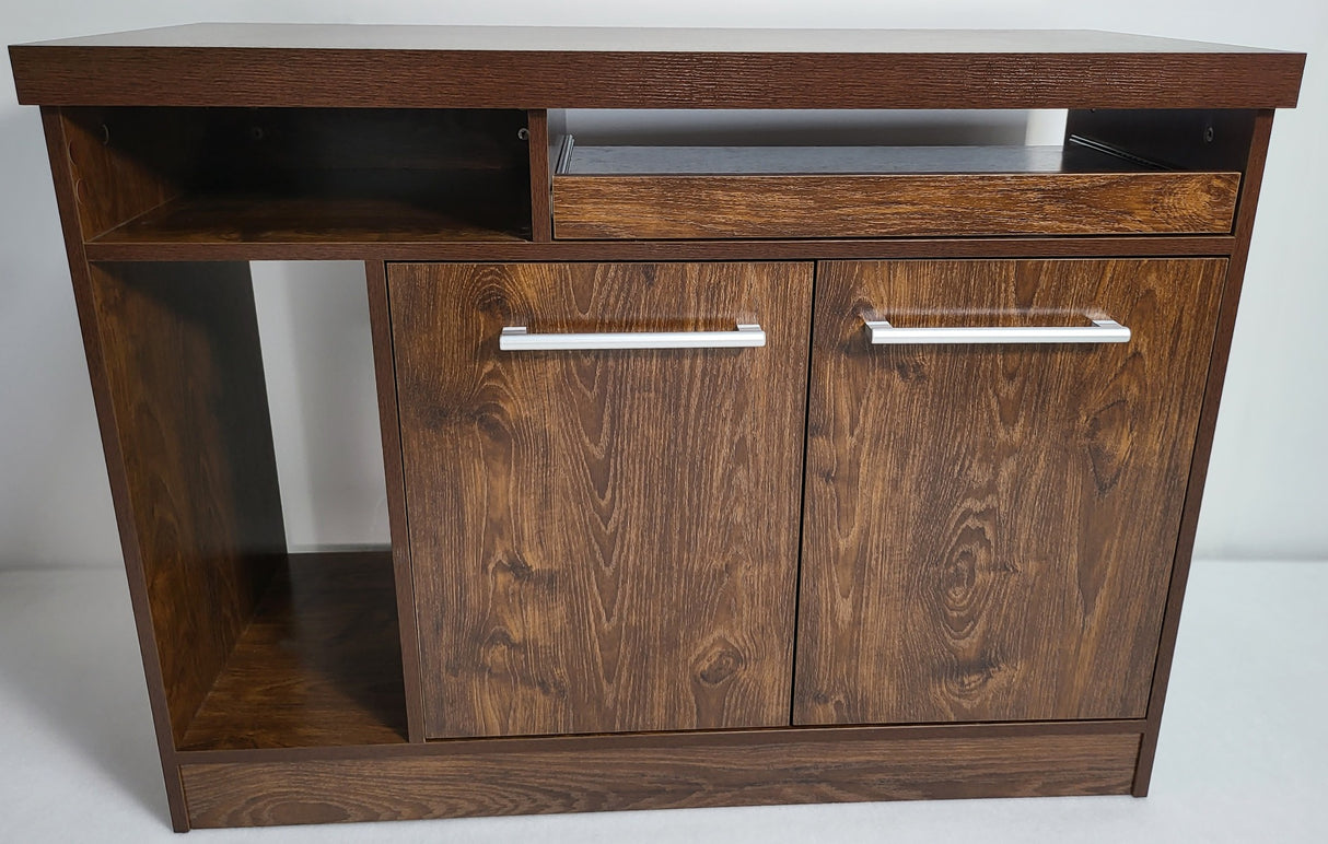 Dark Oak Executive Office Desk with Desk High Side Return and Pedestal - 2200mm - 8871