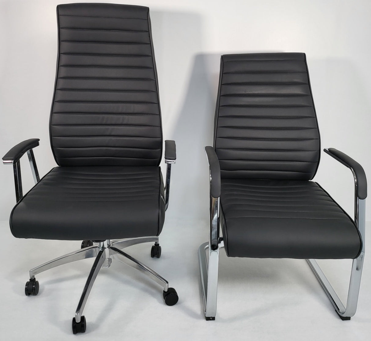 Modern High Back Black Leather Executive Office Chair - 908A