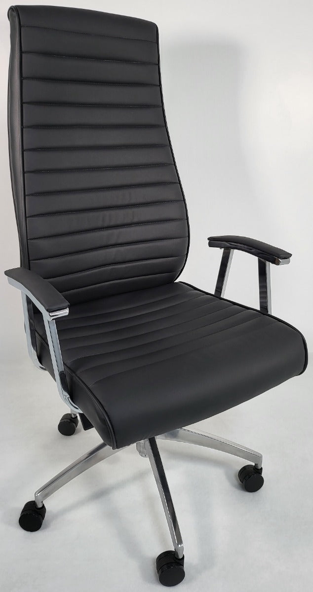 Modern High Back Black Leather Executive Office Chair - 908A