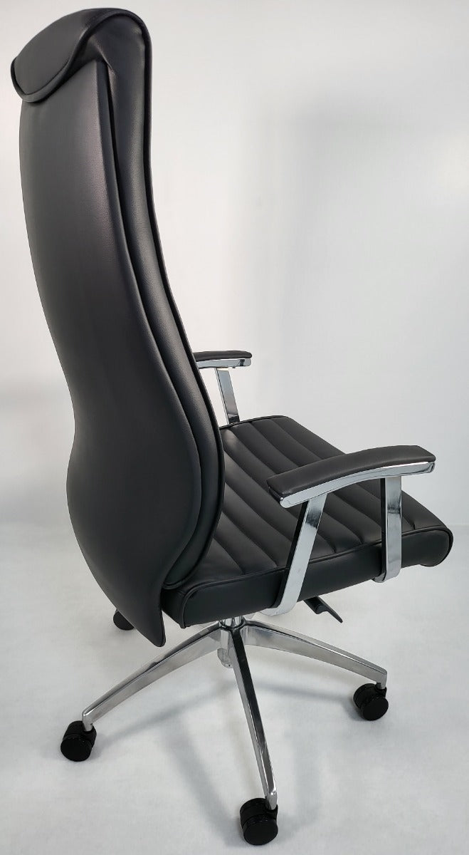 Modern High Back Black Leather Executive Office Chair - 908A