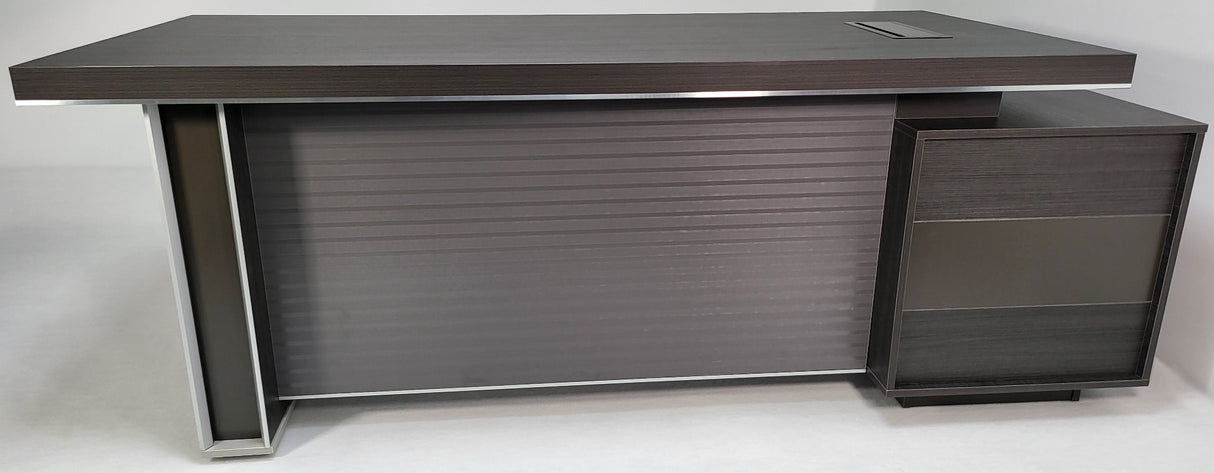 Modern Grey Oak Corner Executive Office Desk - 2000mm - WS-D11