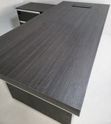 Modern Grey Oak Corner Executive Office Desk - WS-D11-1800mm