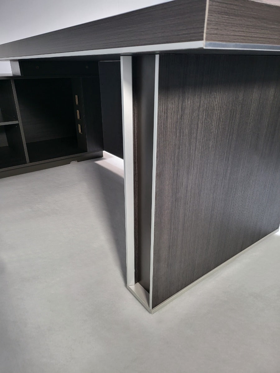 Modern Grey Oak Corner Executive Office Desk - 2000mm - WS-D11