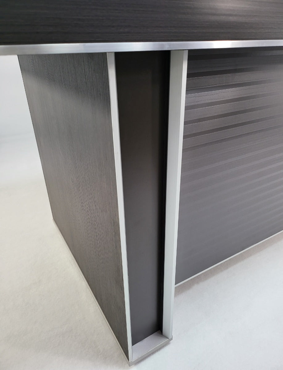 Modern Grey Oak Corner Executive Office Desk - 2000mm - WS-D11
