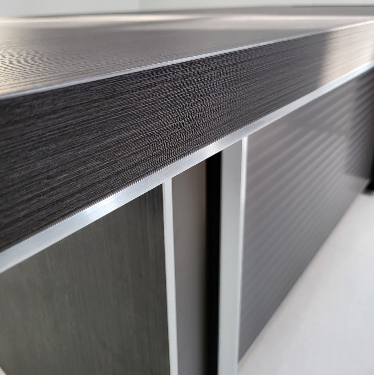 Modern Grey Oak Corner Executive Office Desk - 2000mm - WS-D11