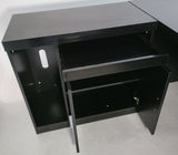 Modern Black Ash Executive Office Desk with Stylish Modesty Panel with Mobile Pedestal and Desk Level Return - KW-8674-1800mm